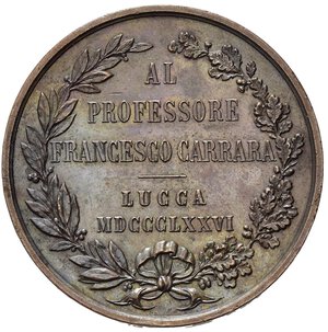 reverse: PERSONAGGI. Francesco Carrara (1805-1888), giurista e politico italiano. Lucca. 1876. AE (68,28 g - 50,6 mm). Colpetti al bordo. BB