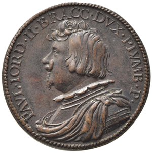 obverse: PERSONAGGI. Paolo Giordano II Orsini (1591-1656) Duca di Bracciano e Principe consorte di Piombino. Medaglia 1635 AE (16,96 g - 31,7 mm). Coniazione postuma. qFDC