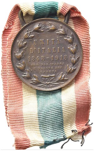 reverse: SAVOIA. Vittorio Emanuele III. Medaglia Associazione Nazionale madri e vedove dei caduti 1848-1918. AE (16 g). qSPL