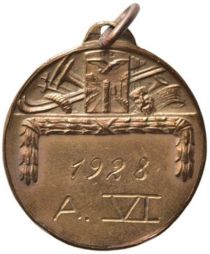 reverse: VENTENNIO FASCISTA. Medaglia 1928 anno VI 