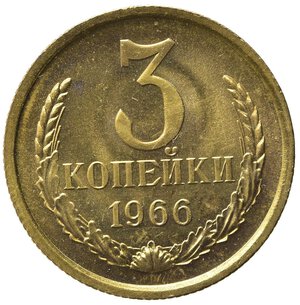 reverse: RUSSIA. CCCP (Unione Sovietica). 3 Kopeks 1966. Y#128a. FDC