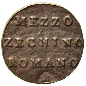 reverse: PESI MONETALI. Benedetto XIV (1740-1758) peso monetale del mezzo zecchino romano. AE (1,72 g). SPL