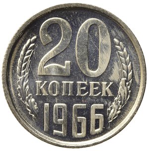 reverse: RUSSIA. CCCP (Unione Sovietica). 20 Kopeks 1966. Y#132. qFDC