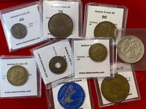 obverse: VARIE. Lotto misto di 7 monete (Romania, Jugoslavia, Germania, Palestina) e 2 gettoni (Padova). BB