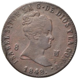 obverse: SPAGNA. Isabella II (1833-1868). Jubia. 8 maravedis 1848. BB