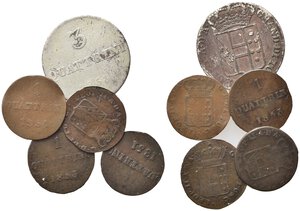 obverse: ZECCHE ITALIANE. FIRENZE. Granducato di Toscana. Lotto di 5 monete Leopoldo II di Lorena. MB