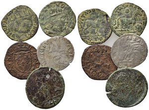 obverse: ZECCHE ITALIANE. Lotto di 5 monete da catalogare (Napoli, Venezia, L Aquila). MB
