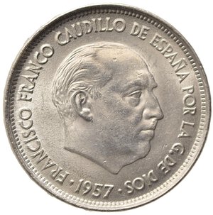 obverse: SPAGNA. Francisco Franco (1939-1975). 25 Pesetas 1957 (58). Cu-Ni. KM#787. qFDC/FDC