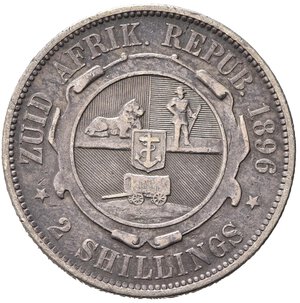 reverse: SUDAFRICA. Satiriche. 2 Shillings 1896. Ag. Con incisioni d epoca. BB