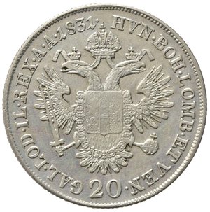 reverse: AUSTRIA. Francesco I Imperatore (1806-1835). 20 kreuzer 1831 A. Ag.KM#2147. BB+/qSPL