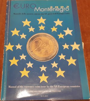 obverse: MONTENEGRO E. - Euro montenegro 2003, manuale delle monete europee del XV paesi dell Europa unita. Chieri (TO), 2002, pp. 56, ril edit. Ill. b/n nel testo, buono/ottimo stato.