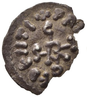 obverse: BENEVENTO. Sicardo (832-839). Denaro Ag (0,90 g). MEC1 n.1112. Manca parte del tondello. qBB