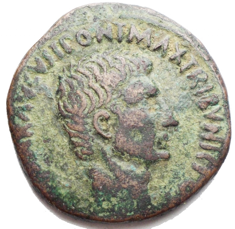 reverse: Impero Romano - Augusto.M. Salvius Otho.27 a.C - 14 d.C.Asse. AE.Coniato nel 7 a.C. D/ Testa nuda a destra. R/ Leggenda intorno a S C. Peso gr 10,94. Diametro mm. 27,67.BB++.Buon esemplare con bella patina