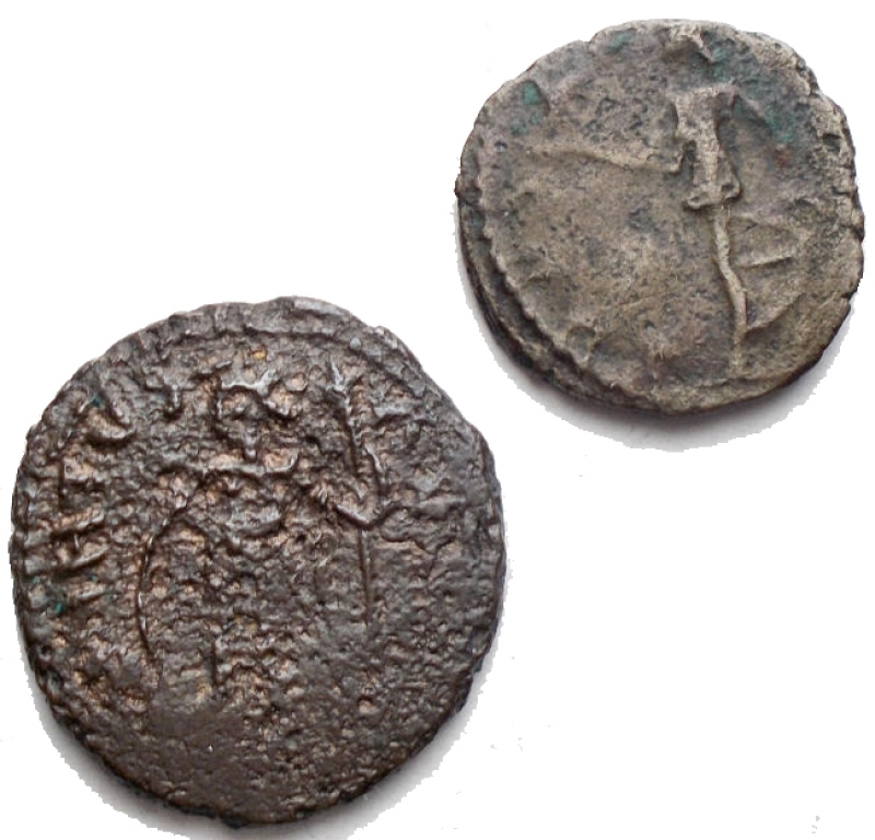 reverse: Impero Romano -Tetrico I e II Insieme di 2 Antoniniani. gr 2,37 e 3,4
