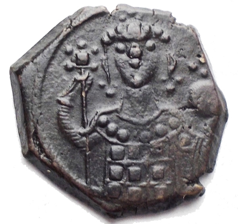 obverse: Impero Bizantino - Manuele I (1143-1180) - Mezzo Tetarteron (Tessalonica) - Monogramma in croce /R Busto di Manuele con labaro e globo crucigero Ratto 2160/2161; Sear 1977 (AE g. 2,27) qSPL.