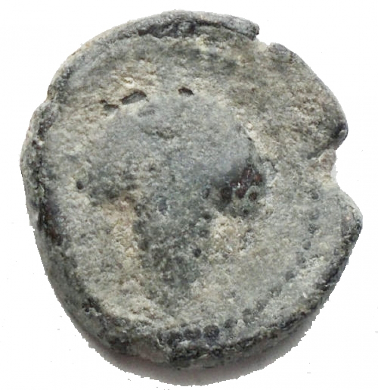 reverse: Mondo Greco - Apulia Arpi.  III secolo a.C. AE. D/ Testa di Athena con elmo corinzio a destra. R/ APΠANOY. Grappolo d uva. SNG ANS 646. Peso g 3,26. Diametro 14,4 x 15.6 mm. BB. Intonso