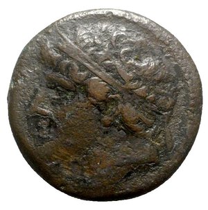 obverse: Sicily, Syracuse. Hieron II (275-215 BC). Æ (27mm, 17.20g, 11h). Diademed head l. R/ Horseman riding r., holding spear. CNS II, 195; HGC 2, 1548. Near VF