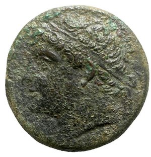 obverse: Sicily, Syracuse. Hieron II (275-215 BC). Æ (27mm, 16.53g, 5h). Diademed head l. R/ Horseman riding r., holding spear. CNS II, 195; HGC 2, 1548. Near VF