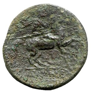 reverse: Sicily, Syracuse. Hieron II (275-215 BC). Æ (27mm, 16.53g, 5h). Diademed head l. R/ Horseman riding r., holding spear. CNS II, 195; HGC 2, 1548. Near VF