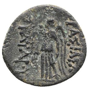reverse: Kings of Thrace, Kavaros (c. 230/25-218 BC). Æ (19mm, 4.17g, 12h). Kabyle. Laureate head of Apollo r. R/ Nike standing l., holding wreath; monogram before. HGC 3.2, 1357. Near VF
