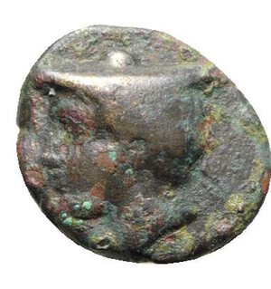 obverse: Thessaly, Pherai. Alexander (Tyrant, 369-358 BC). Æ Chalkous (15mm, 2.59g, 9h). Head of Jason l., wearing petasos. R/ Horse’s slender lower leg and hoof r. BCD Thessaly 705. Good Fine