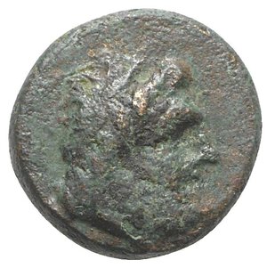 obverse: Mysia, Lampsakos, c. 4th century BC. Æ (9mm, 1.36g, 1h). Laureate head of Zeus r. R/ Forepart of pegasos r.; below, trident r. Cf. SNG Copenhagen 215. Near VF