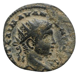 obverse: Elagabalus (218-222). Seleucis and Pieria, Antioch. Æ (19.5mm, 4.65g, 6h). Radiate head r. R/ S • C, Δ Є above, eagle below; all within laurel wreath. McAlee 788c. Green patina, near VF