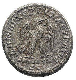 reverse: Philip II (247-249). Seleucis and Pieria, Antioch. AR Tetradrachm (27mm, 11.31g, 6h). AD 248-9. Laureate, draped and cuirassed bust r. R/ Eagle standing r., with wings spread, holding wreath in beak; ANTIOXIA/SC in exergue. Prieur 474. Good Fine