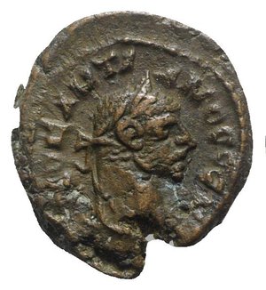 obverse: Diocletian (284-305). Egypt, Alexandria. BI Tetradrachm (21mm, 8.78g, 12h), year 8 (AD 291/2). Laureate head r. R/ Zeus seated l., holding patera and sceptre. Emmett 4089. VF - Good VF