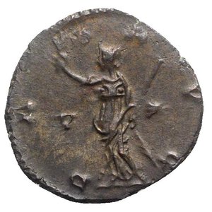 reverse: Victorinus (269-271). Radiate (19mm, 2.62g, 6h). Treveri, 269-270. Radiate, draped and cuirassed bust r. R/ Pax standing l., holding branch and sceptre; V-star. RIC V 117. VF - Good VF