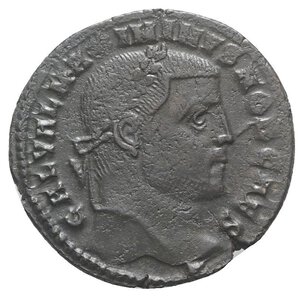 obverse: Galerius (305-311). Æ Follis (26mm, 6.34g, 12h). Nicomedia. Laureate head r. R/ Genius standing l., holding patera and cornucopia; eagle at feet to l.; SMNB. RIC VI 30b. VF