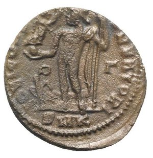 reverse: Licinius I (308-324). Æ Follis (21mm, 4.23g, 12h). Cyzicus, 313-5. Laureate head r. R/ Jupiter standing l., holding Victory on globe and sceptre; eagle standing to l., holding wreath in beak; –|Γ//SMK. RIC VII 4. Near VF