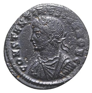 obverse: Constantine II (Caesar, 316-337). Æ Follis (20mm, 3.16g, 6h). Nicomedia, 326-7. Laureate, draped and cuirassed bust l. R/ Camp-gate with two turrets; star above; •SMNΓ•. RIC VII 47. Some roughness, near VF