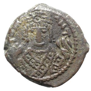 obverse: Maurice Tiberius (582-602). Æ 20 Nummi (23mm, 6.12g, 12h). Theoupolis (Antioch), year 13 (594/5). Crowned bust facing, wearing consular robes, holding mappa and eagle-tipped sceptre. R/ Large K; cross above, date across fields; symbol below. MIBE 99; DOC 188; Sear 535. VF