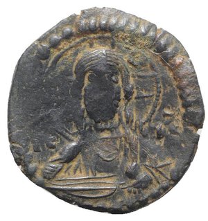 obverse: Anonymous, time of Romanus IV (1068-1071). Æ 40 Nummi (27mm, 4.47g, 6h). Constantinople. Facing bust of Christ Pantokrator. R/ Facing bust of the Theotokos, orans. DOC Class G; Sear 1867. Good Fine - near VF