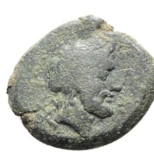 obverse: Northern Lucania, Paestum, 264-241 BC. Æ (23mm, 6.36g, 3h). Laureate head of Neptune r.; dolphin behind. R/ Eros, holding wreath and trident, riding dolphin l. HNItaly 1185; Crawford 3b. Green patina, Good Fine