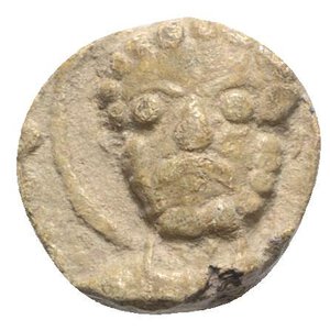obverse: Byzantine Pb Seal, c. 7th-12th century (14mm, 4.37g, 12h). Nimbate bust facing. R/ Legend in three lines. VF