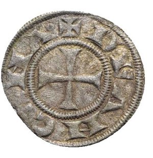 reverse: Italy, Ancona, Republic, 13th century. AR Denaro (16mm, 0.46g, 7h). CVS. R/ Cross. Biaggi 33. VF