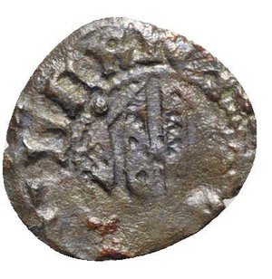 reverse: Italy, Sicily, Catania. Federico IV d Aragona (1355-1377). BI Denaro (15mm, 0.68g). Aragon coat of arms. R/ Catania coat of arms. MIR 1. Good Fine
