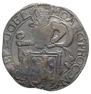 obverse: Netherlands, Gelderland. AR Leeuwendaalder 1646 (42mm, 26.31g, 1h). Knight standing l., head r., holding up garnished coat-of-arms in foreground. R/ Lion rampant l. KM 15. Near VF