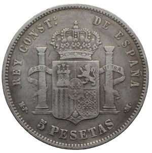 reverse: Spain, Alfonso XIII (1886-1931). AR 5 Pesetas 1889 (37mm, 24.70g, 6h). Davenport 342. VF