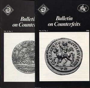 obverse: AA.VV. – Bulletin on counterfeits. Vol. 11 n.1 - 2 1986 2 fascicoli. pp. 28 - 20, tavv. e  ill nel testo. ril ed ottimo stato raro e imp. originale