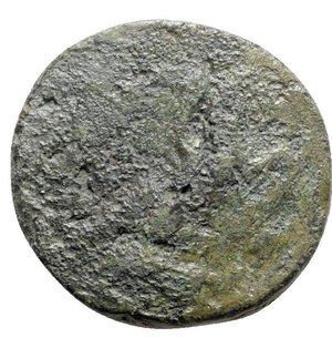 obverse: Sicily, Akragas, c. 415-406 BC. Æ Hemilitron (29mm, 21.51g, 9h). Eagle standing r. on tunny. R/ Crab; conch shell and octopus below, six pellets around. HGC 2, 134. Good Fine