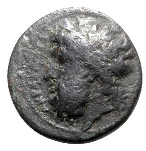 obverse: Sicily, Akragas, c. 338-317/287 BC. Æ (18mm, 3.90g, 12h). Laureate head of Zeus l. R/ Eagle standing l. on hare. CNS I, 116; SNG ANS 1113-6; HGC 2, 164. VF