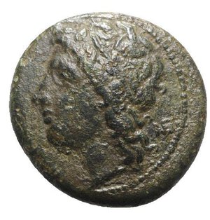 obverse: Sicily, Akragas. Phintias (287-279 BC). Æ (22mm, 6.52g, 6h). c. 282-279 BC. Wreathed head of Artemis l. R/ Boar standing l. CNS I, 117; SNG ANS 1122; HGC 2, 170. Near VF