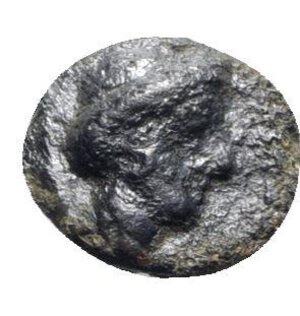 obverse: Sicily, Eryx, c. 4th century BC. Æ (11mm, 1.10g, 9h). Female head r. R/ Horse standing r. Campana 48b; CNS I, 16; SNG ANS -; HGC 2, 329. Rare, Good Fine