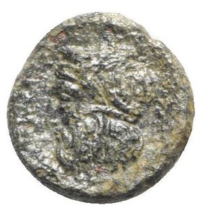 reverse: Sicily, Gela, c. 315-310 BC. Æ (13mm, 2.62g, 6h). Head of Demeter facing slightly r., wearing wreath of grain ears. R/ Horned and bearded head of Gelas l. CNS III, 59; SNG ANS 123-5; HGC 2, 388. Good Fine