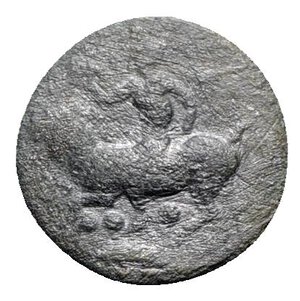 obverse: Sicily, Himera, c. 425-409 BC. Æ Tetras (15mm, 2.19g, 1h). Nude rider on a goat l., blowing into conch; three pellets below. R/ Nike advancing l., holding open wreath. CNS I, 31; SNG ANS 1339 (Part 5) ; HGC 2, 475. VF