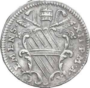 obverse: Roma.  Clemente XII (1730-1740), Lorenzo Corsini. Grosso 1738 A. IX