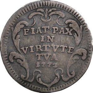 reverse: Roma.  Clemente XIV (1769-1774), Gian Vincenzo Ganganelli . Grosso A.III, 1772